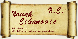 Novak Čikanović vizit kartica